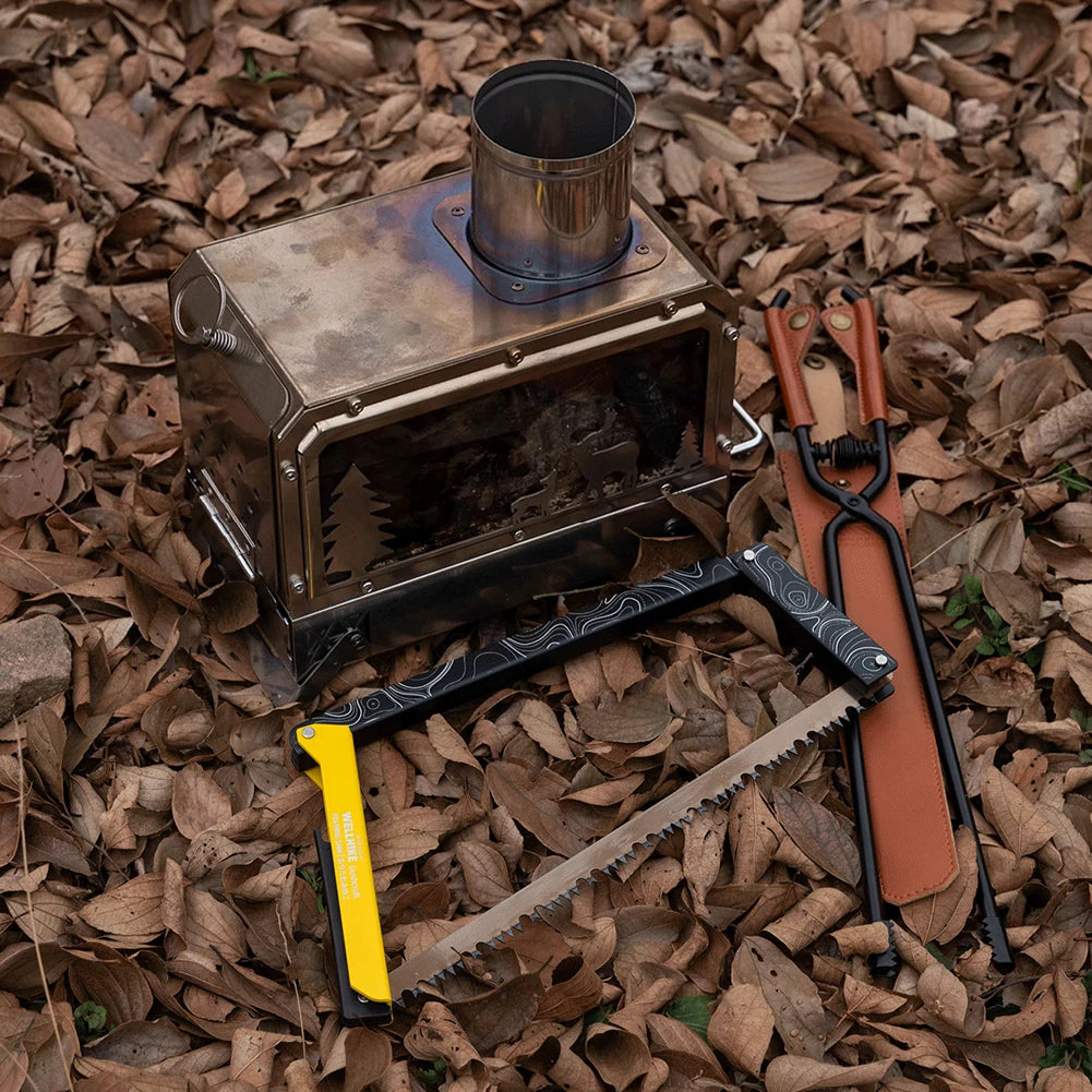 Folding Saw with Storage Bag Portable Wood Saw Aluminum Alloy Camping Foldable Hand Saw Outdoor Hiking Survival Tools