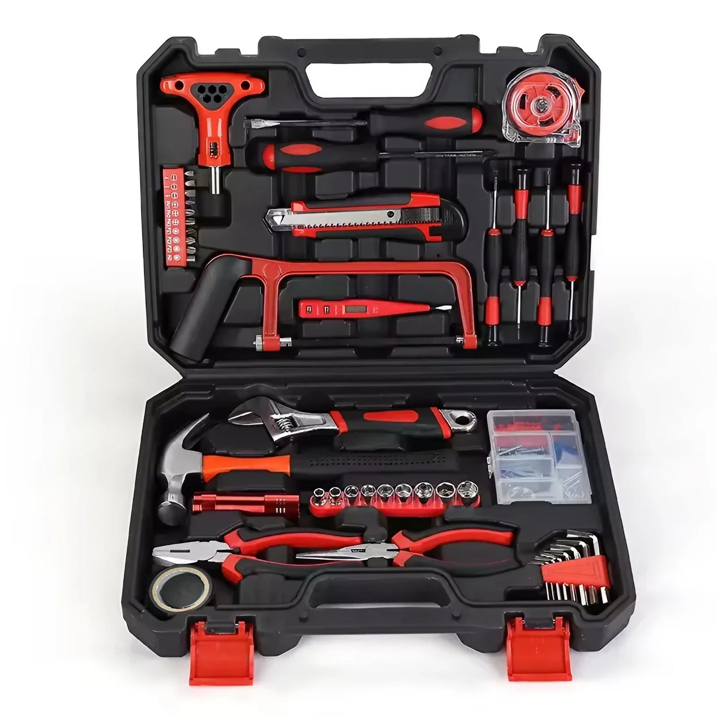 STOENGO 19/43/108pcs Hardware Household Hand Tool Kit Set Household DIY Hand Tool Kit Saw Screwdriver Hammer Tape Wrench Pliers