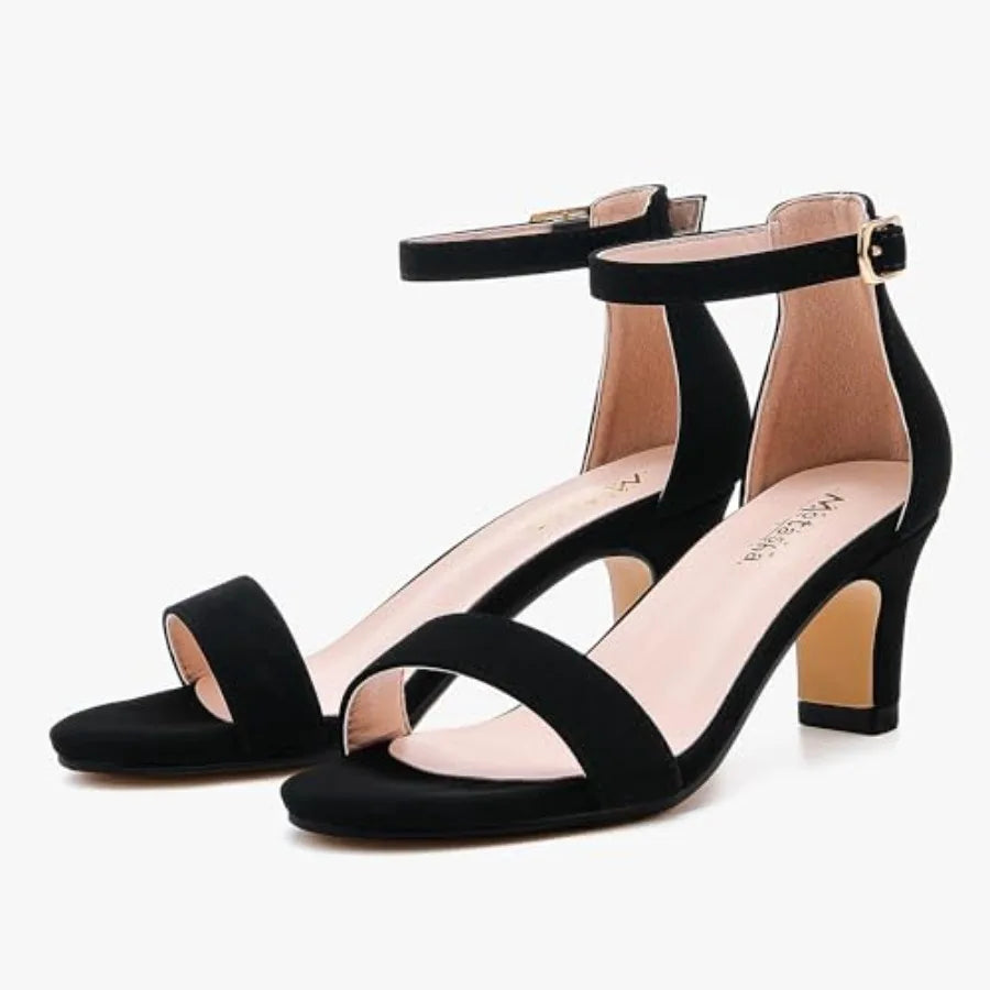 Motasha Girls Heel Sandals Girl Dress Shoes Open Toe Ankle Strap High Heels Pump Sandals Wedding Party for Little Big Kid
