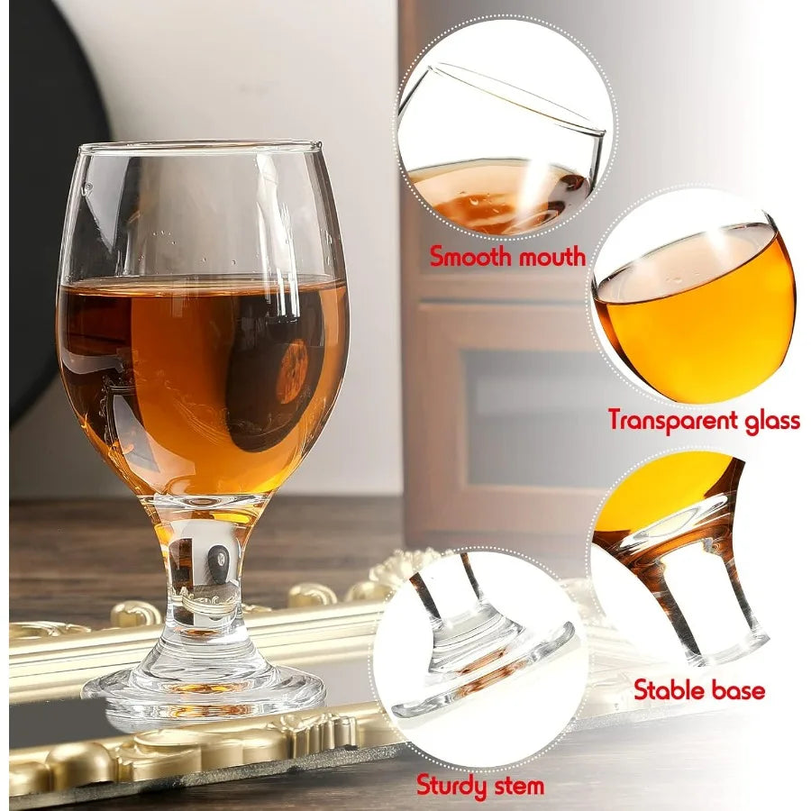Set of 24 Clear Stemmed Water Goblets 13.5 oz for Juice Wine Beer Tea Milk Cold Beverages Drinks Ideal for Dining Table Kitchen