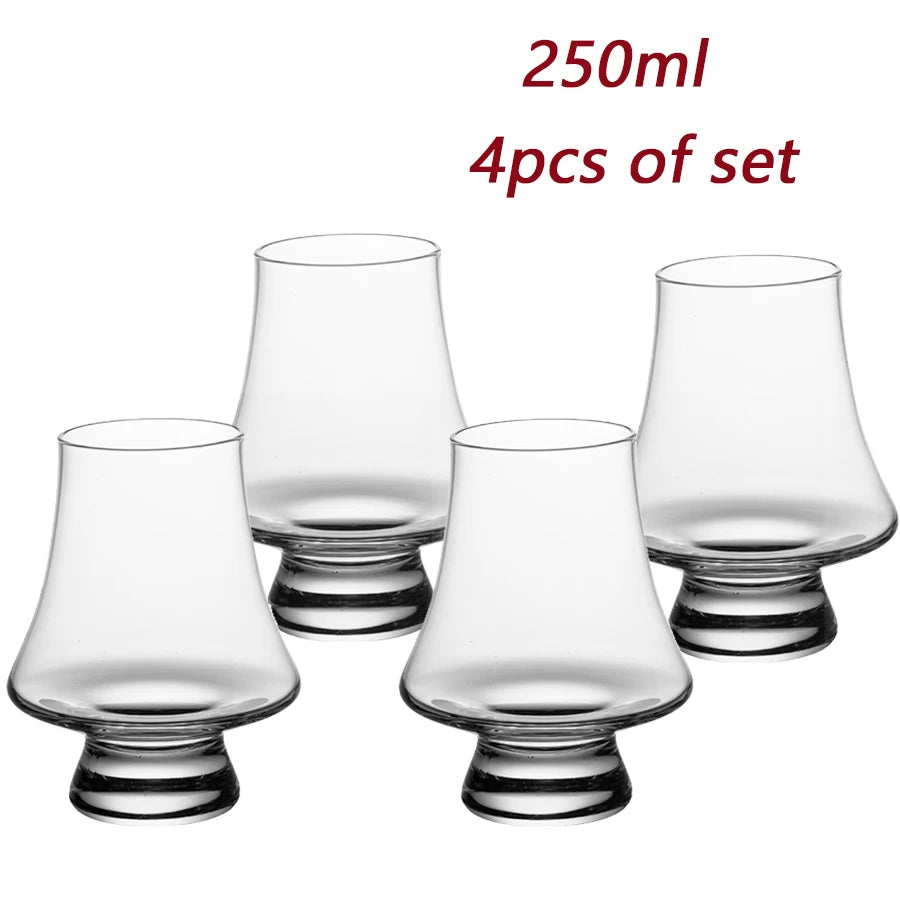 2/4/6pcs Crystal Glass Whiskey Cup Set of 250ml Clear Lead Free Drinking Glasses Scotch Liquor Barware Beer Spirits Wine Glasse