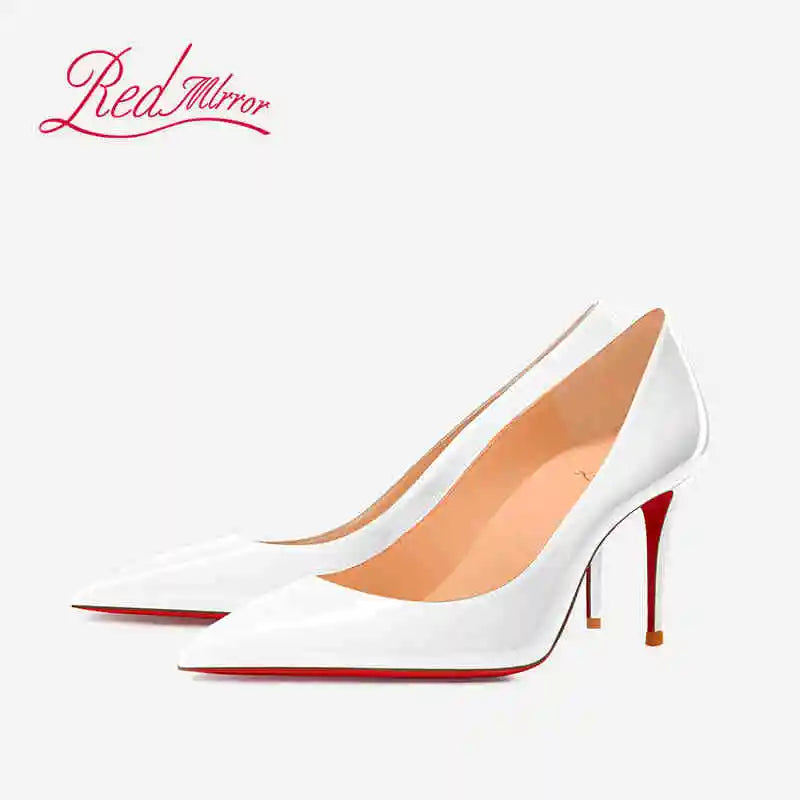 Women Heels Naked Color Women's Elegant High Heel Luxury Black Shoes Woman 2026 Red Shiny Bottoms Pointed Toe Party Ladies Women
