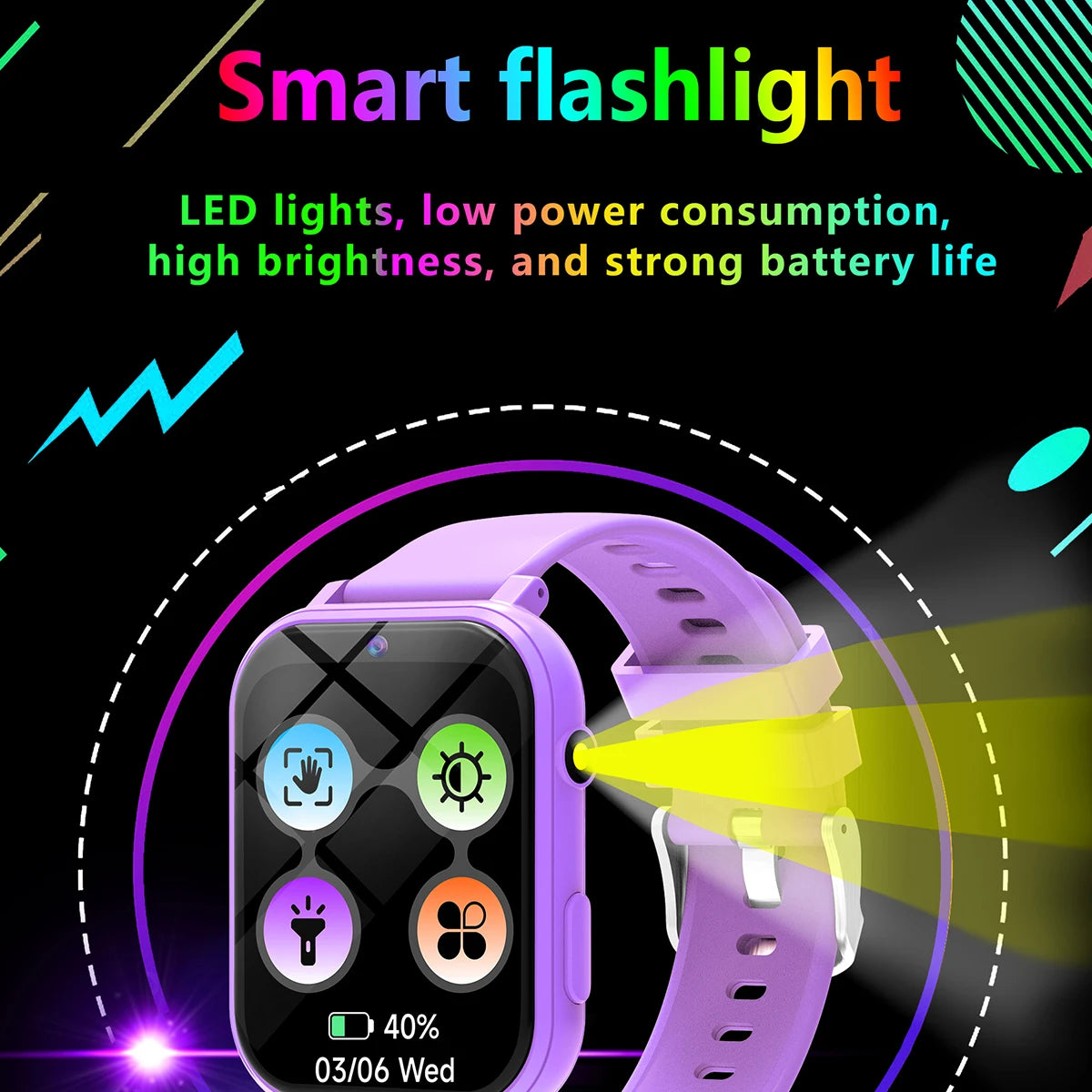 New Kids Smartwatch Games HD Front Camera Sleep Monitoring Flashlight Electronics Touch Screen Alarm Calculator Gift Boys Girls