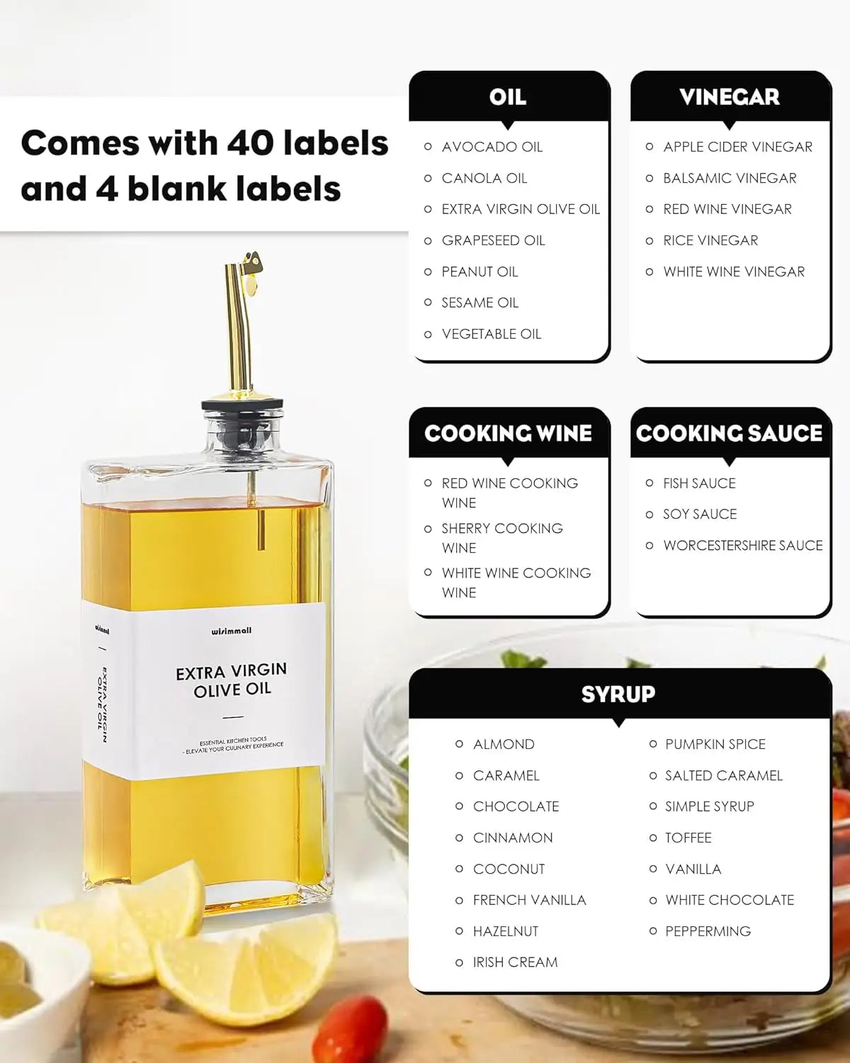 Olive Oil Dispenser For Kitchen, Glass Oil Bottle 500ML Oil And Vinegar Dispenser Set Of 2, Cooking Oil Dispenser With 2 Stainle