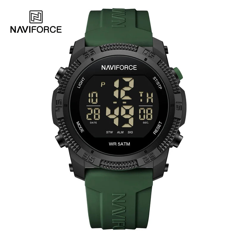 NAVIFORCE Brand Original Men Fashion Watch Water Resistant Personality Wristwatches Luxury Silicone Strap Electronic Clock 2024
