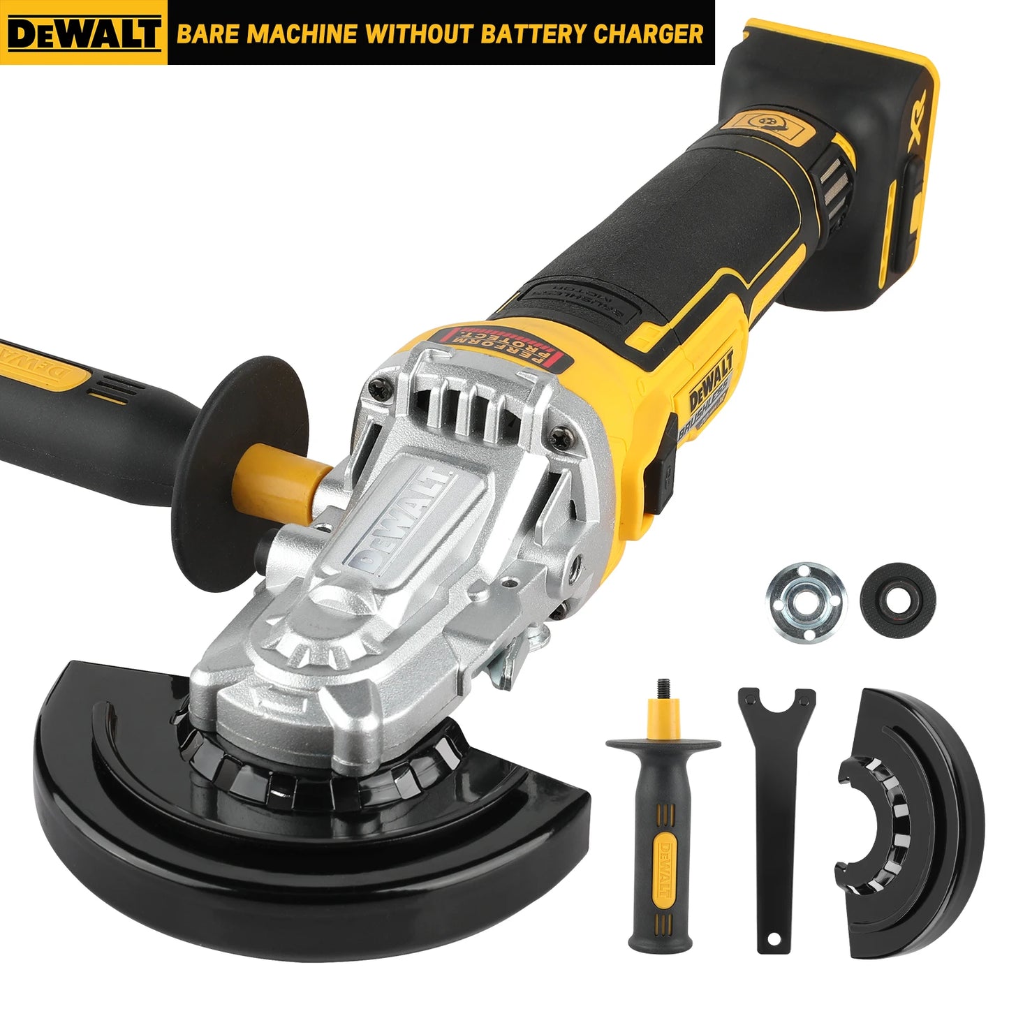 DEWALT DCG405FN 18V Max XR Brushless Cordless Angle Grinder - 125mm, 8500 RPM, Cutting & Polishing, Rechargeable Handheld Tool