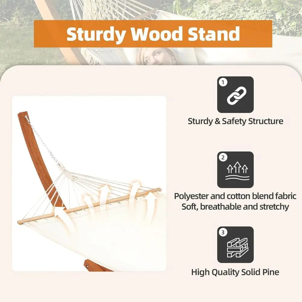 13 T Hammock with Stand, Heavy Duty Hammock Stand, 2 Person Heavy Large Hammock Bed or Porch, Patio, Balcony, Garden, Backyard,