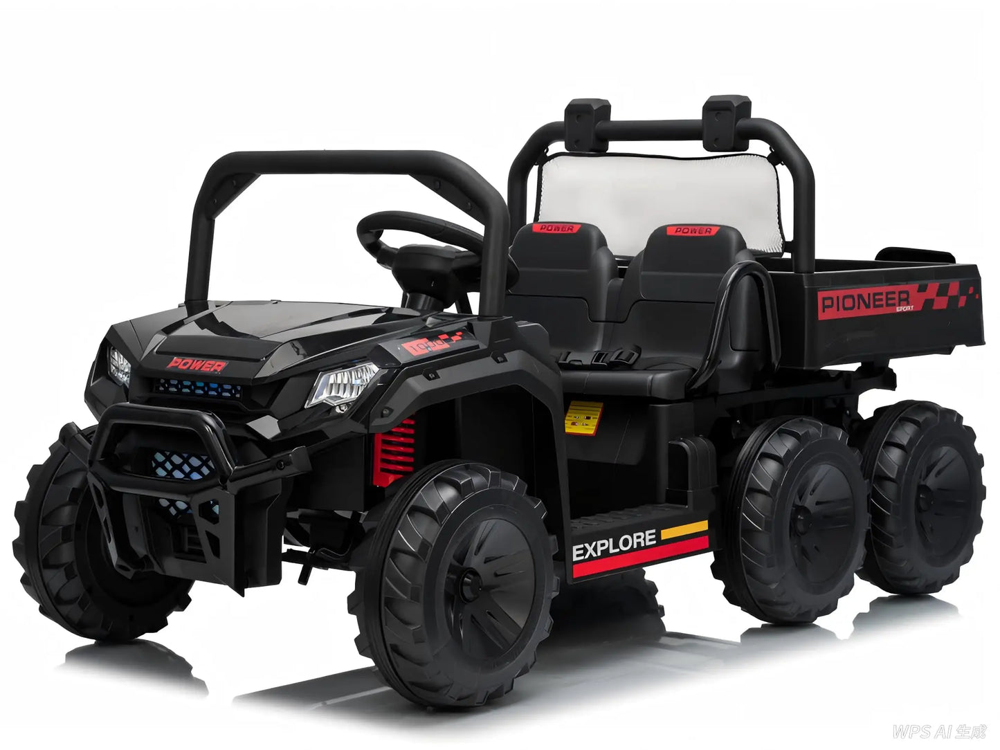 24V 2 Seater Kids Ride on Toy, 4WD 3 Speeds Electric Dump Truck With Remote Control For Children 4-8
