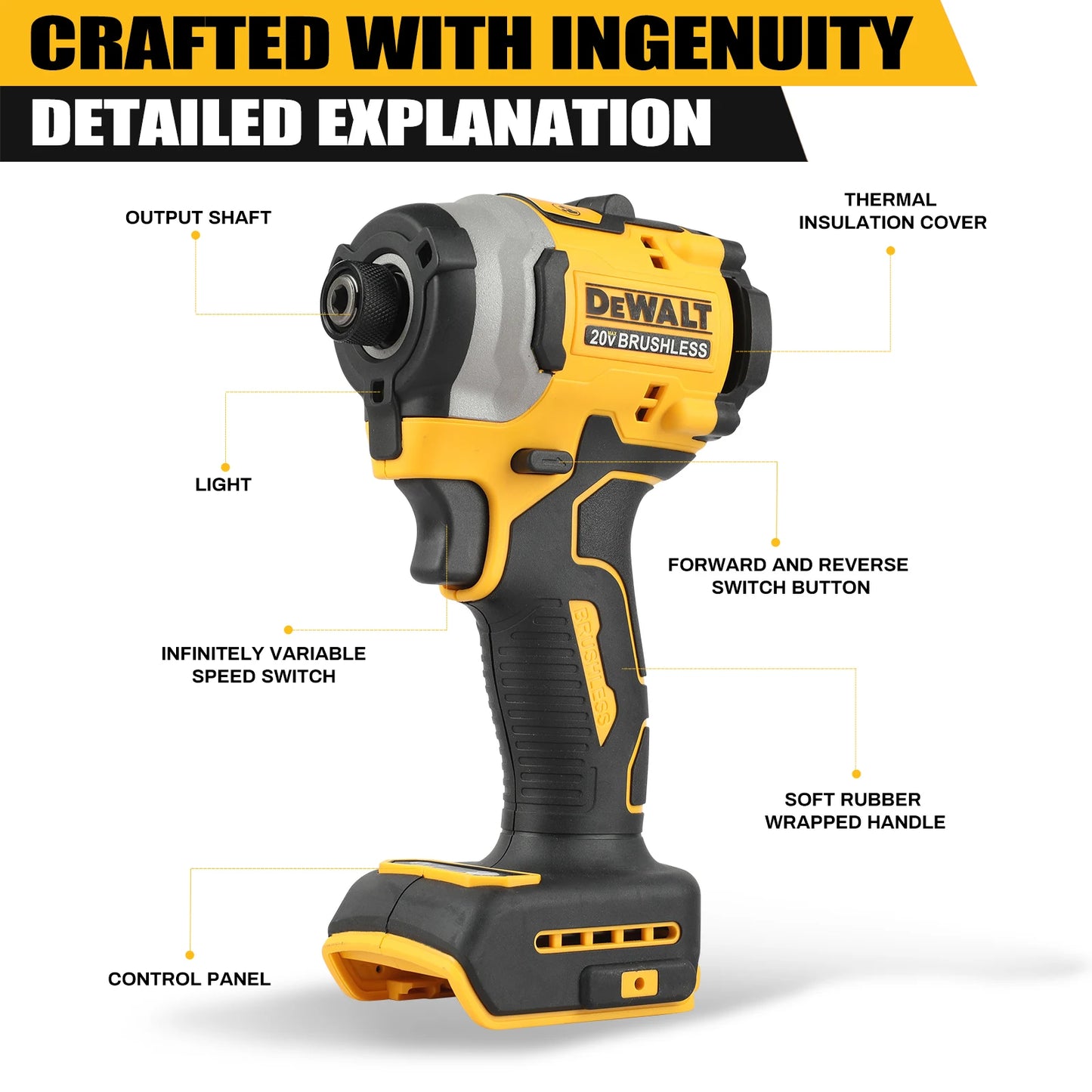 DeWalt DCF805 & DCD850 20V Max Lithium Brushless Combo Kit - Cordless Screwdriver, Impact Drill & tool bag