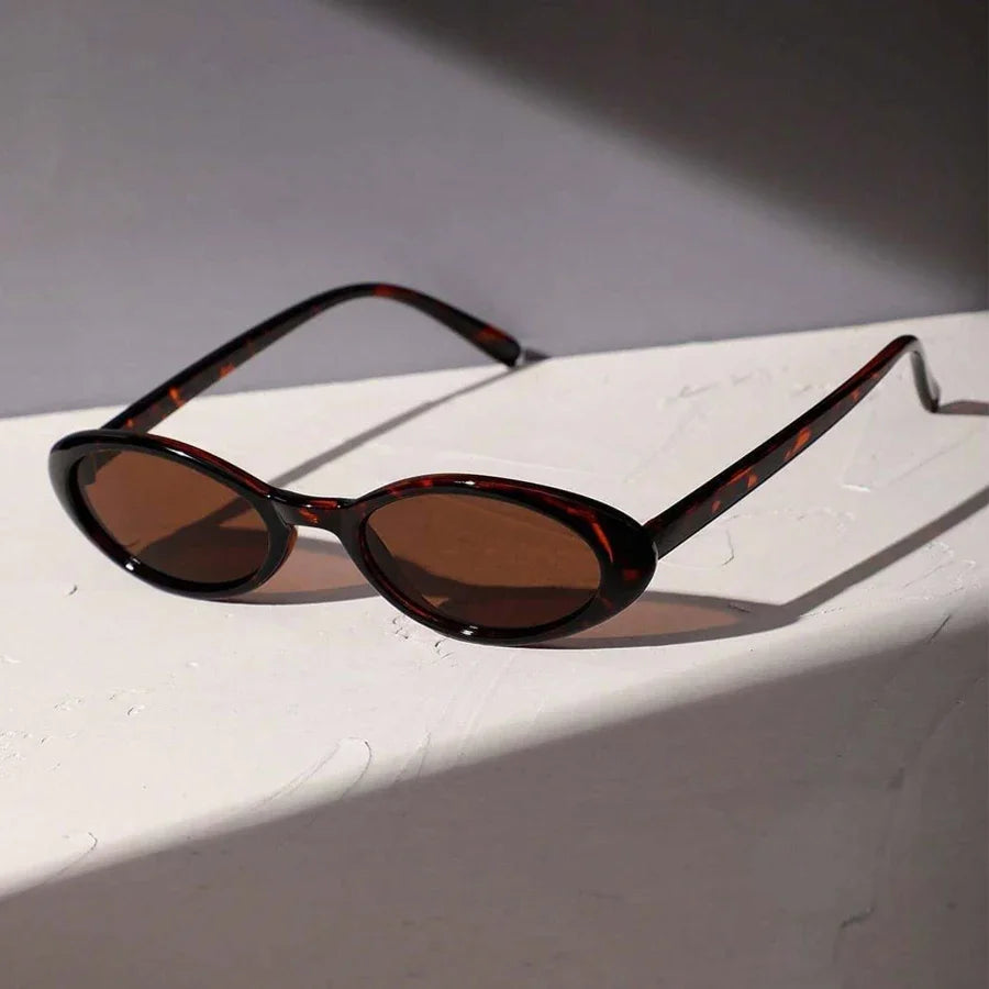 1pcs2026Sexy Small Oval Women's Sunglasses 2025 New Fashion Leopard Brown Hot Sun Glasses Female Retro Colorful Shade Eyeglass