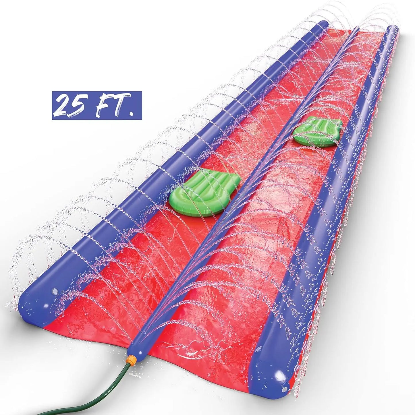2-Person 25ft Waterslide with Sprinkler & Inflatable Boards for Kids Outdoor Summer Fun