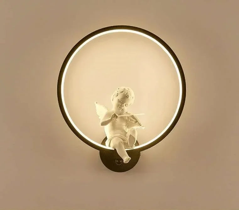 Creative Angel Wall Lamp Led 18W Fixture Tricolor Dimming Led  Bedside Children's Room Night Light Modern for Home Bedroom