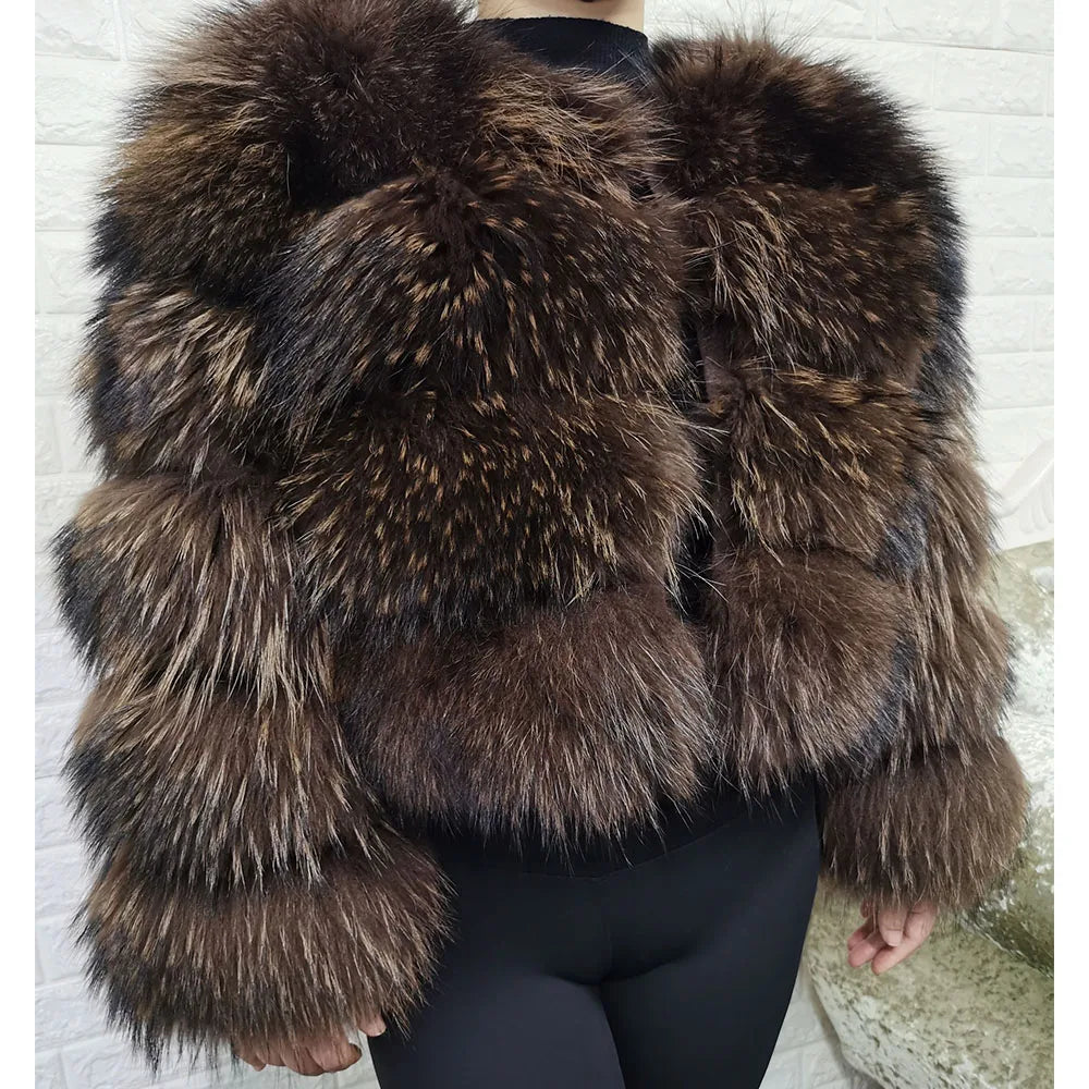 2025 trend natural fur real fur coat women's jacke Leather Woman clothing new outerwears Female Vest