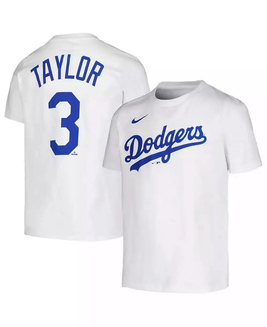 Nike | Big Boys Chris Taylor White Los Angeles Dodgers Player Name and Number T-shirt