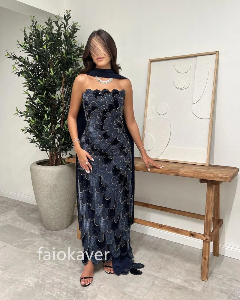 Glamorous Grey Evening Dresses Sparkling Beads Mermaid Maxi Cocktail Gowns Charming Sleeveless Customized Special Occasion Dress