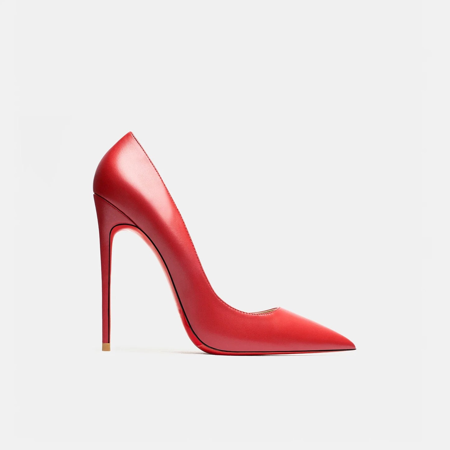 New Women's Red Shiny Bottom High Heels Luxury Pointed toe Pumps 12 cm Sexy Matte Party Wedding Shoes Elegant Woman Heeled Shoes