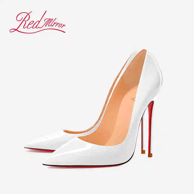 Women Heels Naked Color Women's Elegant High Heel Luxury Black Shoes Woman 2026 Red Shiny Bottoms Pointed Toe Party Ladies Women