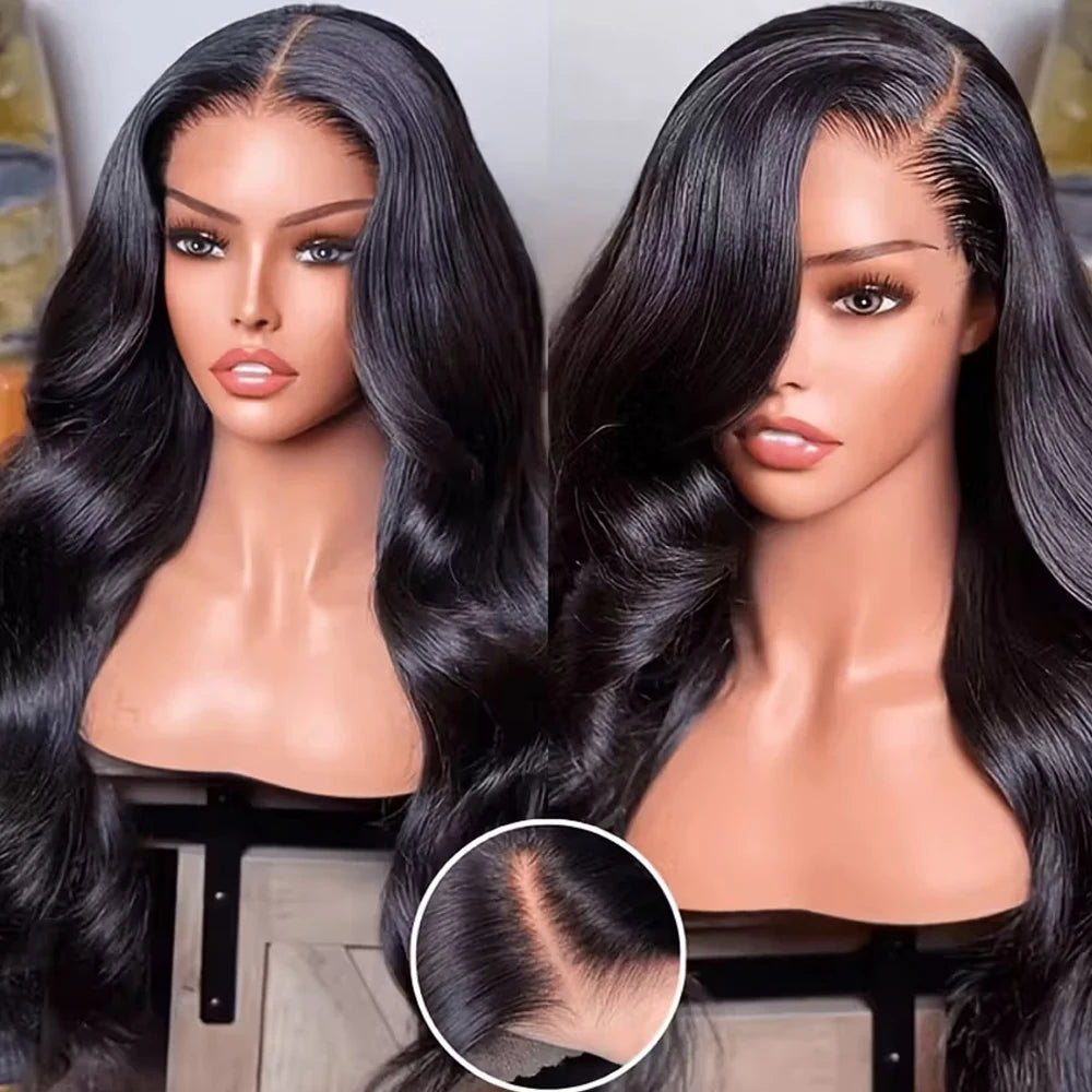 9x6 Glueless Wig Human Hair Pre Plucked Pre Cut Body Wave HD Closure Wig Human Hair Pre Bleached Knots With Baby Hair 250 Densit
