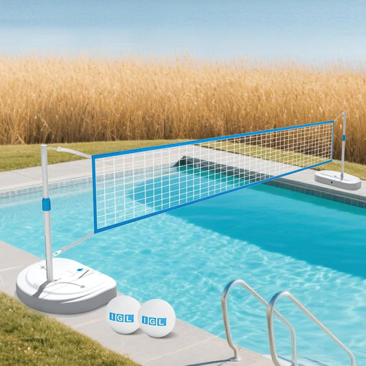 Pool Volleyball Net Set, Pool Volleyball Set with 15 Ft Length Net, Height Adjustable Volleyball Net for Pool,, Custom