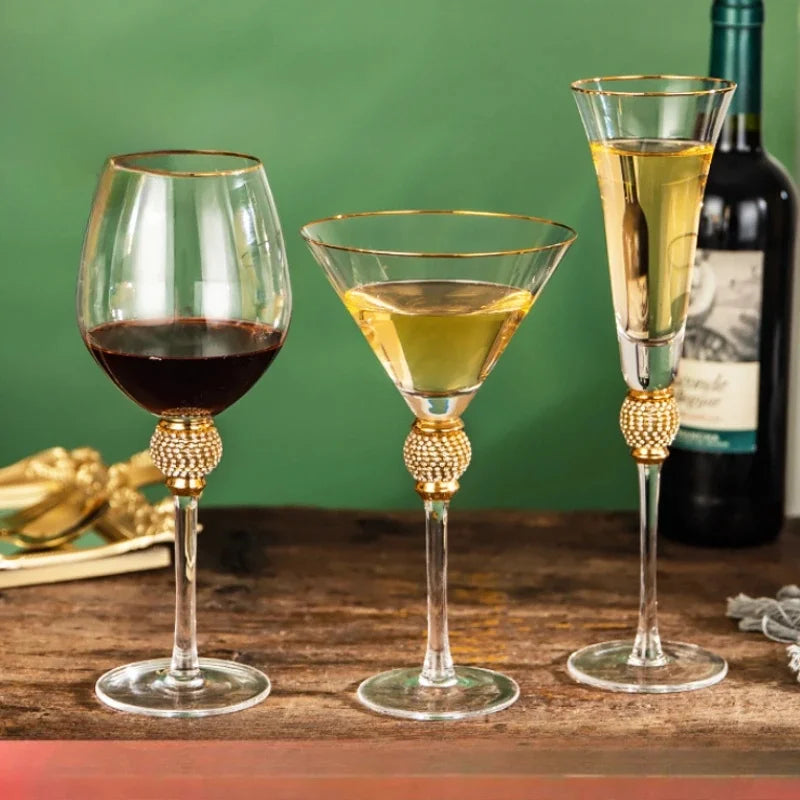 2pcs Light Luxury High-end Crystal Cup Red Wine Glass Set Tall Glass Party Wine Glass Glasses DrinkingGlasses for ChampagneFlute