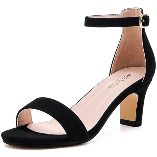 Motasha Girls Heel Sandals Girl Dress Shoes Open Toe Ankle Strap High Heels Pump Sandals Wedding Party for Little Big Kid