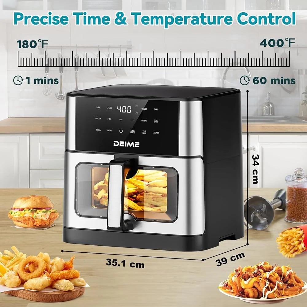 10.2QT Large Air Fryer 1700W Touch Screen with 10 Cooking Presets Multifunctional Healthy Kitchen Cooker