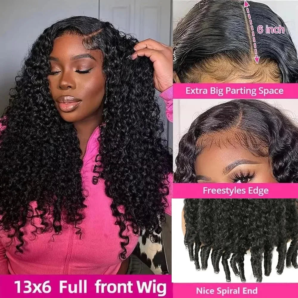 36 40Inch Burmese Curly 13x6 Hd Lace Front Human Hair Wig 250 Density Deep Wave 13x4 Lace Full Frontal Hair Wigs Vietnamese Hair