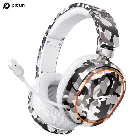 Picun G2 2.4G Wireless Gaming Headset Bluetooth Headphones 5ms Low Latency 7.1 Surround ENC Mic For PC PS4 PS5 Phone Switch