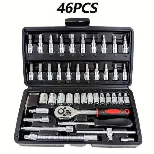 AIRAJ NEW Car Repair Tool Kit 46/53 Piece/Set  Socket Set Car Repair Tool Ratchet Torque  Repairing Tool Set Wrench Combo Auto