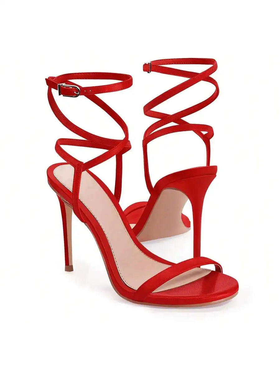 Women Strappy Ankle Strap High Heel Sandals For Party Dress Summer