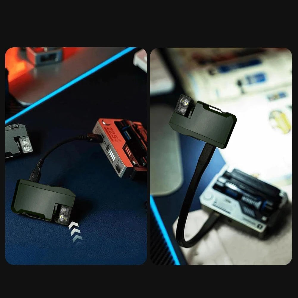 Rechargeable EDC Flashlight 400 Lumens Portable Flat Pocket Flashlight with RGB Light Magnetic Keychain Flashlight for Outdoor