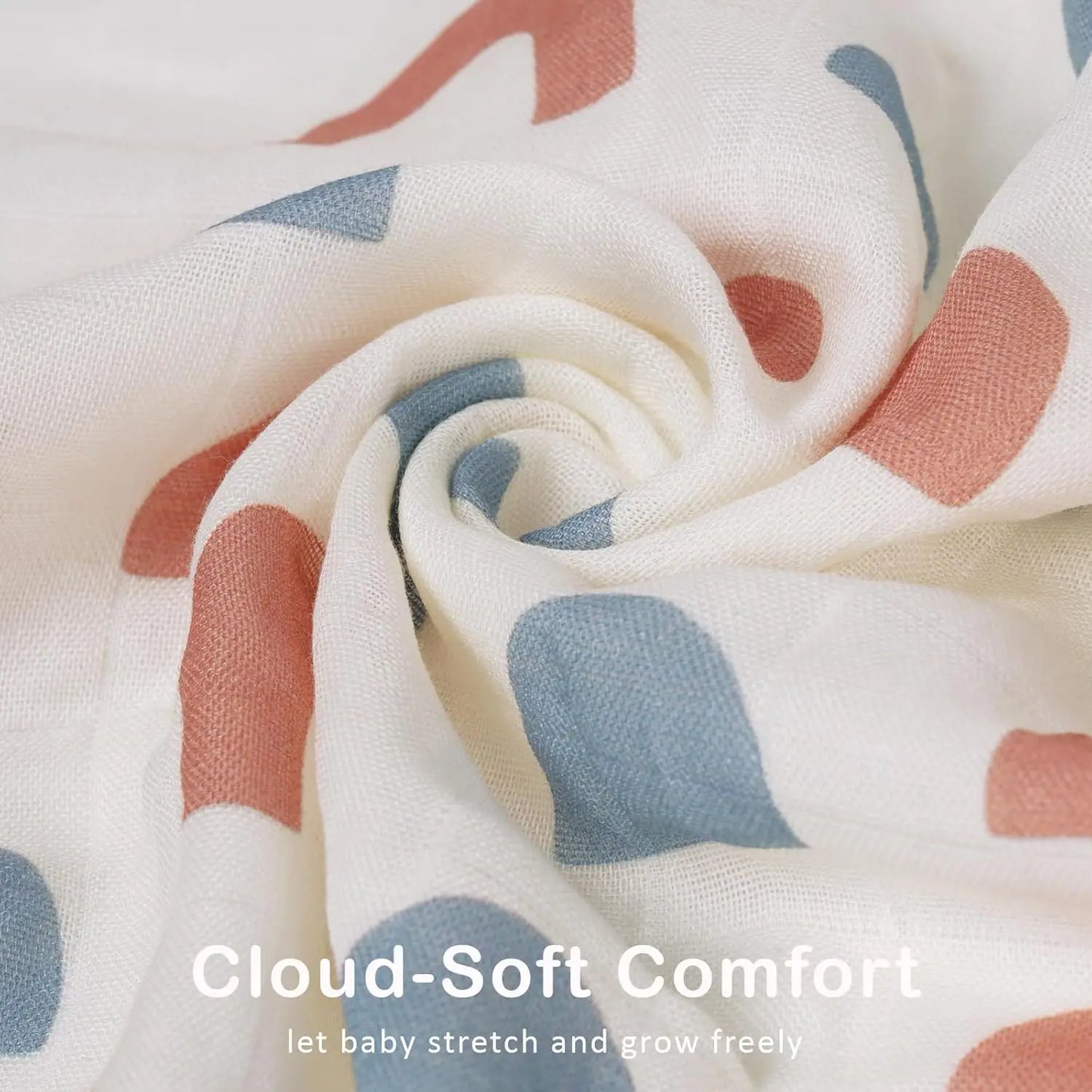 HECCEI Muslin Swaddle Blanket - Baby Muslin Blanket Large Swaddles 47 x 47 inches Bamboo and Cotton Baby Receiving Blanket