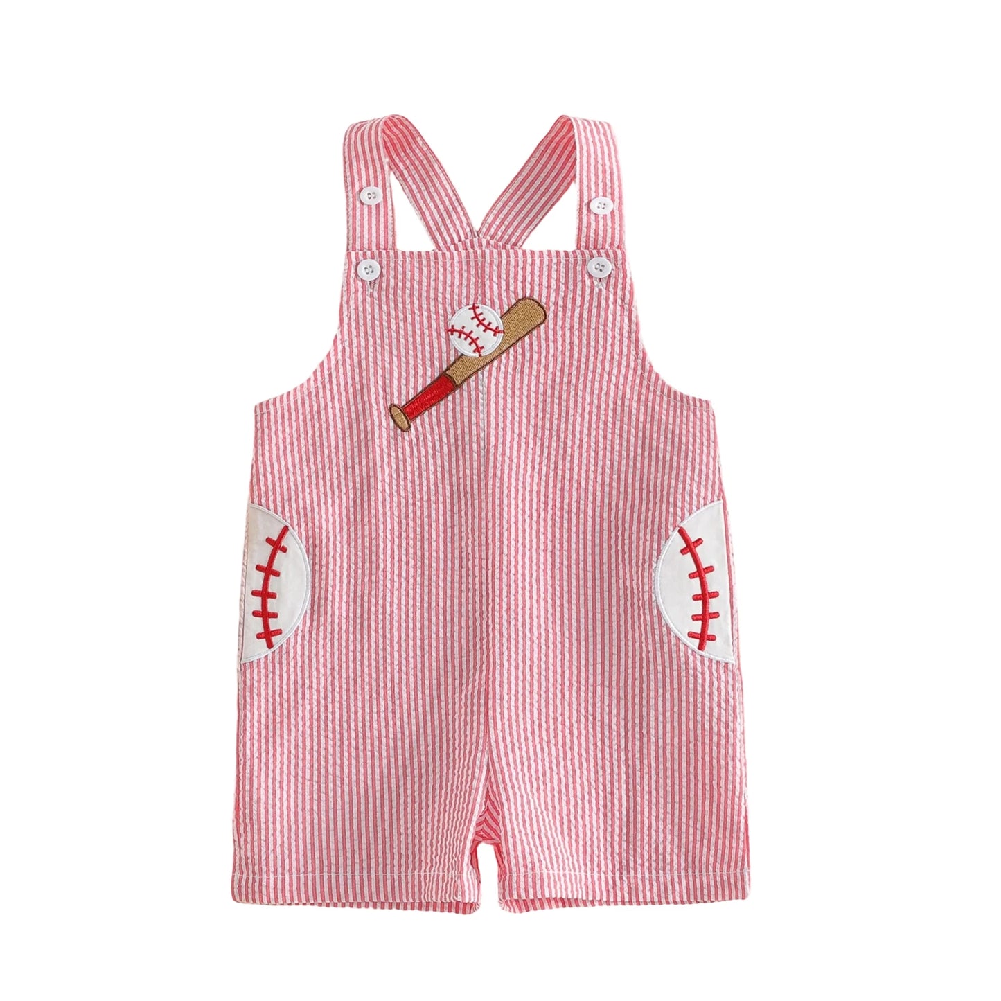 Cute Toddler Boys Summer Romper with Fun Soccer Embroidery Striped Design and Sleeveless Square Neck - Perfect for Playtime