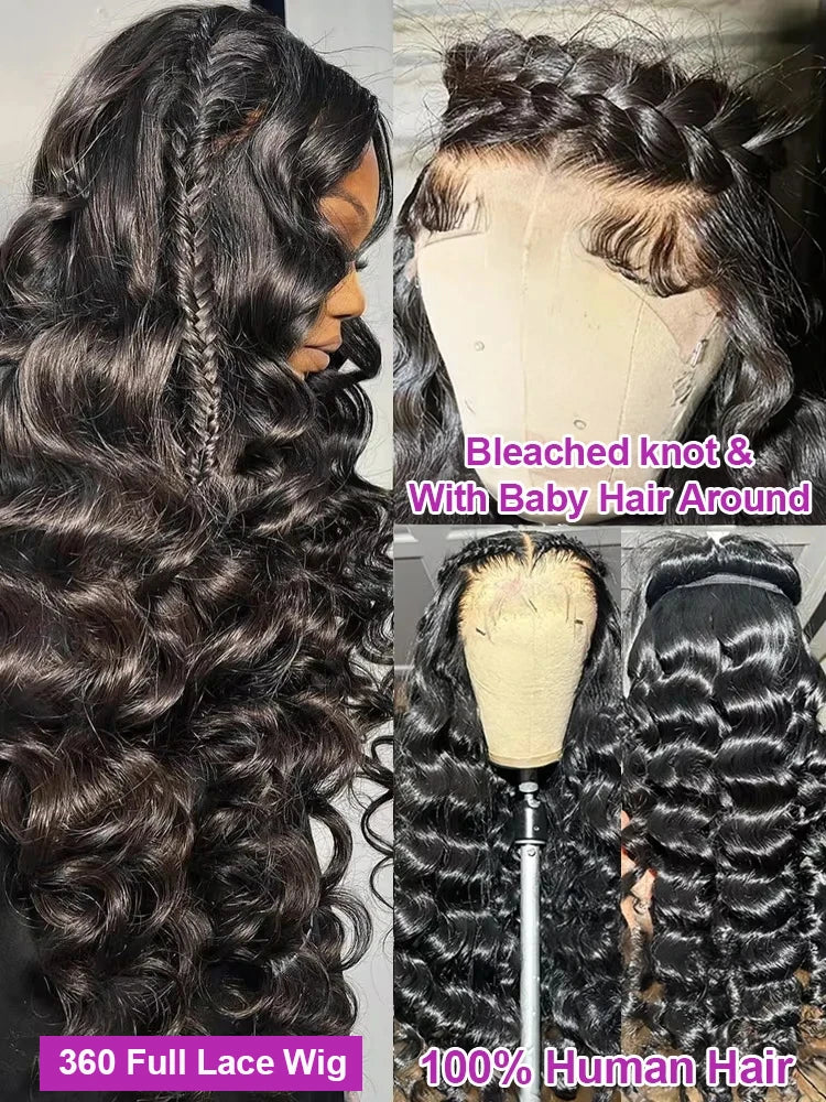 13x6 HD 30 40 Inch Loose Curly Lace Front 100% Human Hair Wigs Deep Water Wave 360 13x4 Lace Frontal Raw Brazilian Remy Hair Wig