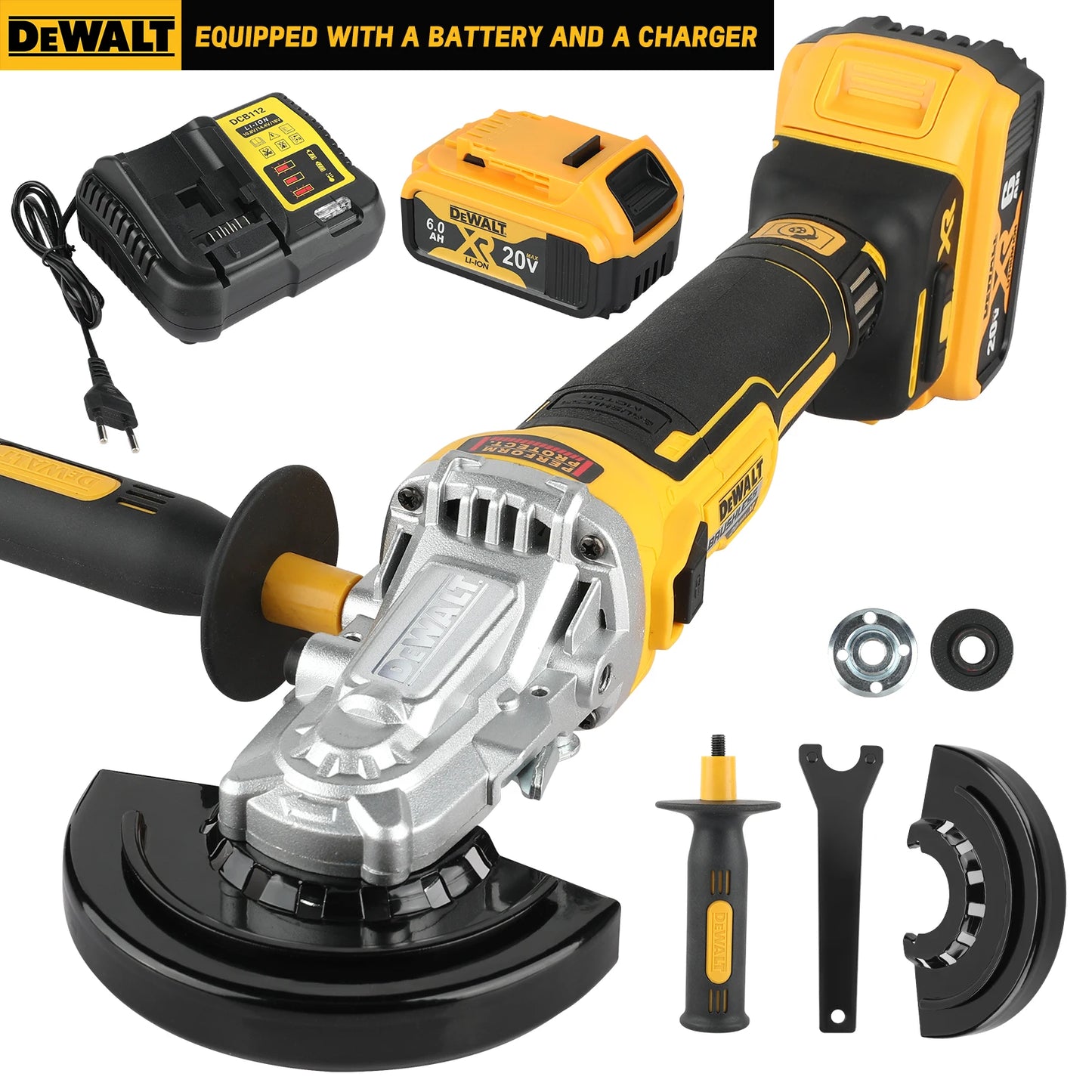 DEWALT DCG405FN 18V Max XR Brushless Cordless Angle Grinder - 125mm, 8500 RPM, Cutting & Polishing, Rechargeable Handheld Tool