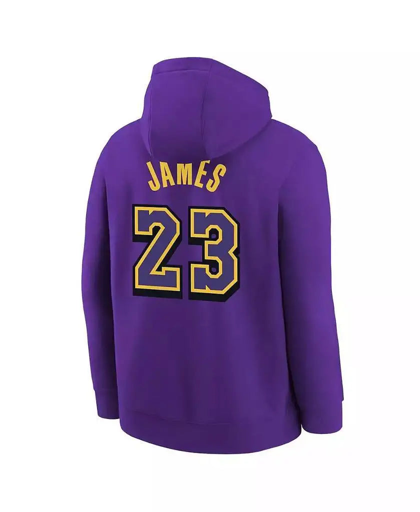 Nike | Big Boys and Girls LeBron James Purple Los Angeles Lakers 2024/25 City Edition Name Number Pullover Hoodie