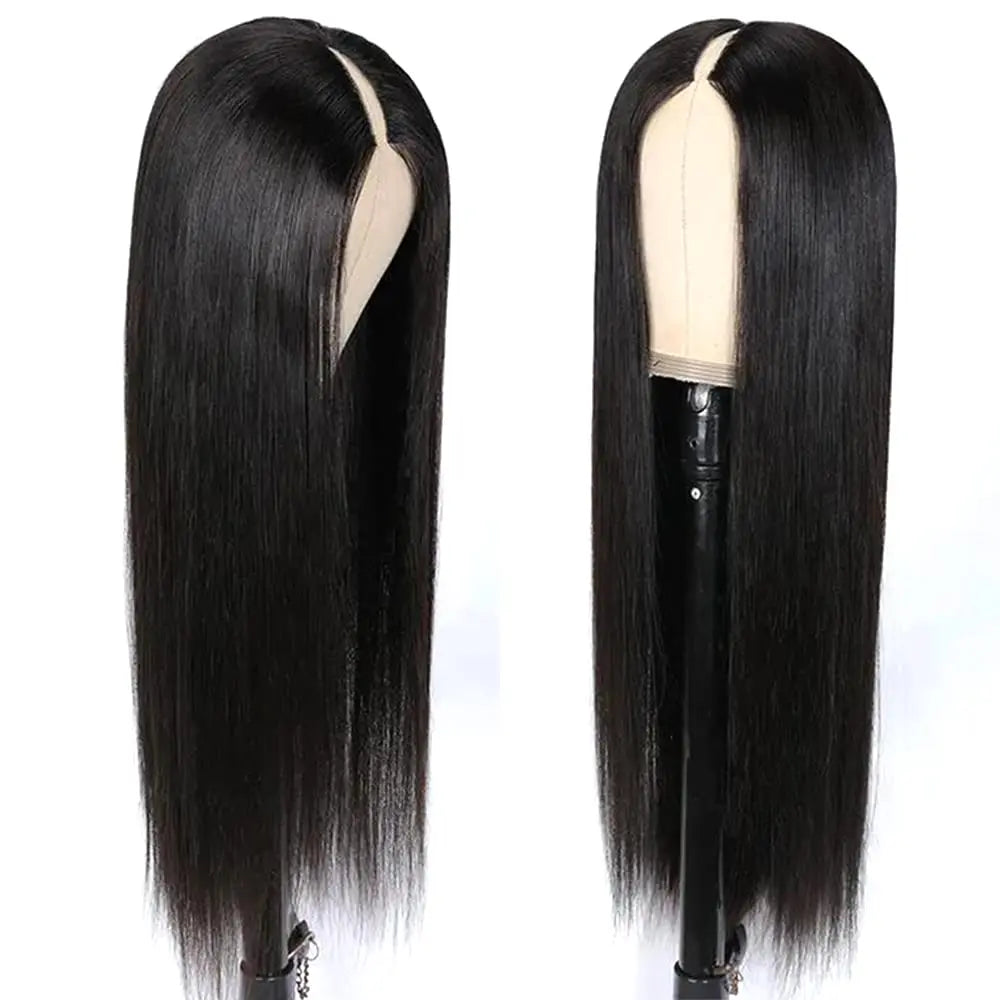 250% Density Straight V part wig Human Hair Beginnger Friendly 40 Inch Glueless V Part Human Hair Wigs No Leave Out Easy Install
