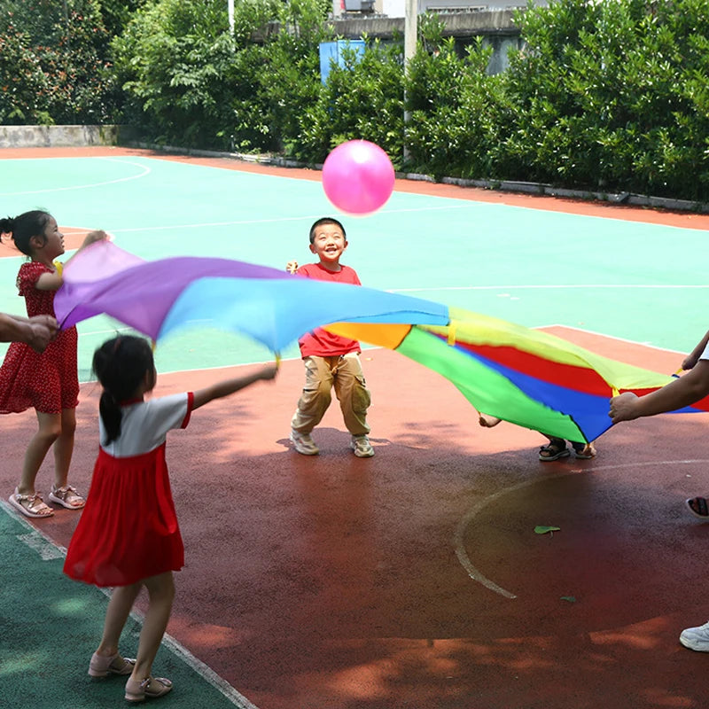 Outdoor Children Games Kids Play Rainbow Parachute Toy 2M 3M 5M Cooperative Teamwork Activities Party Carnival Fun Favors