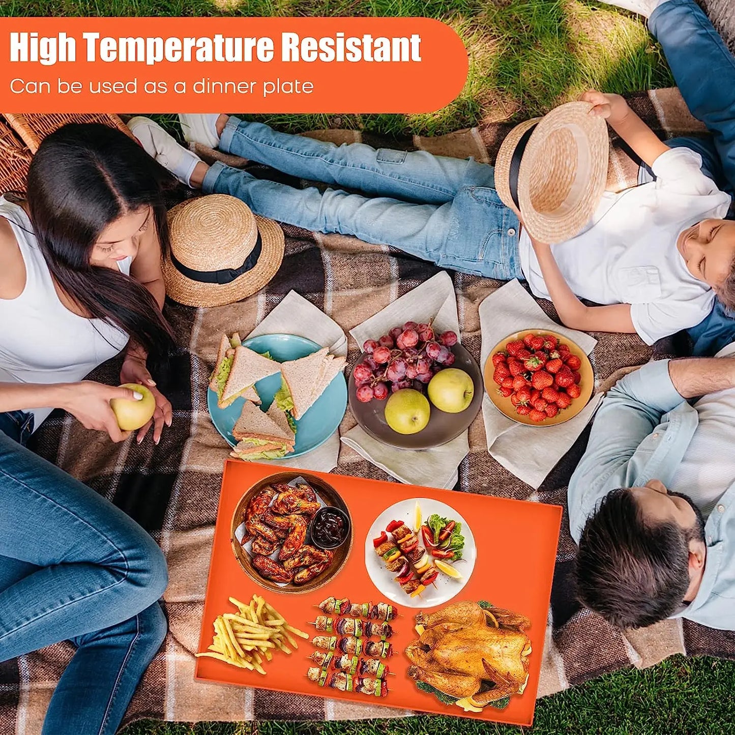 Silicone BBQ Baking Mat 17/22/28/36inch Baking Mat Non-stick BBQ Grill Mat High Temperature Resistant Kitchen Accessories