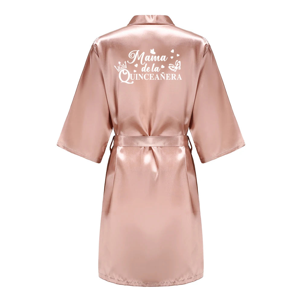 Princess Sweet 15 Years Girl Birthday Party Robes Quinceanera Robe Mis XV Bathrobe Silkly Nightgown