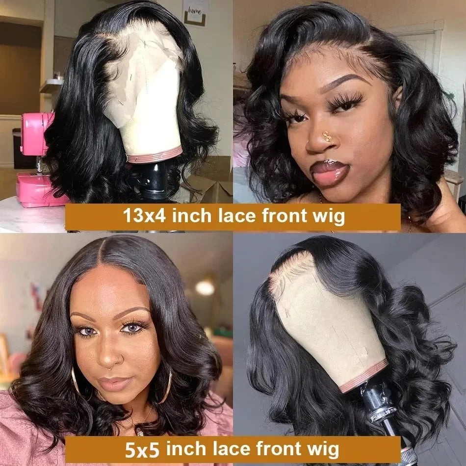 5X5 4X4 Glueless Body Wave Bob Wigs 13X4 13x6 HD Lace Frontal Wig Human Hair Natural Wave Wig Short Bob Wigs of Women