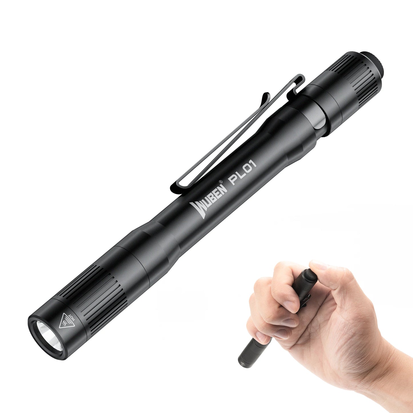 WUBEN PL01 Pen Light, 650 Lumens Pocket EDC Flashlight Rechargeable, IP68 waterproof, Compatible 2 AAA Battery for Home, Outdoor