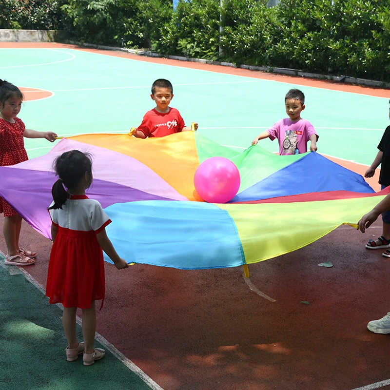 Outdoor Children Games Kids Play Rainbow Parachute Toy 2M 3M 5M Cooperative Teamwork Activities Party Carnival Fun Favors