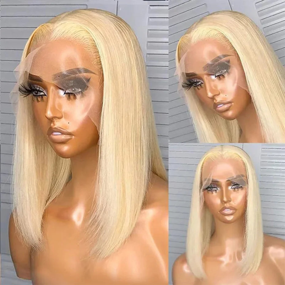 Bob Wig Human Hair 13x4 13x6 Transparent Lace Front Wig Short Bob Wigs Brazilian 613 Blonde 5x5 Lace Closure Wigs For Women