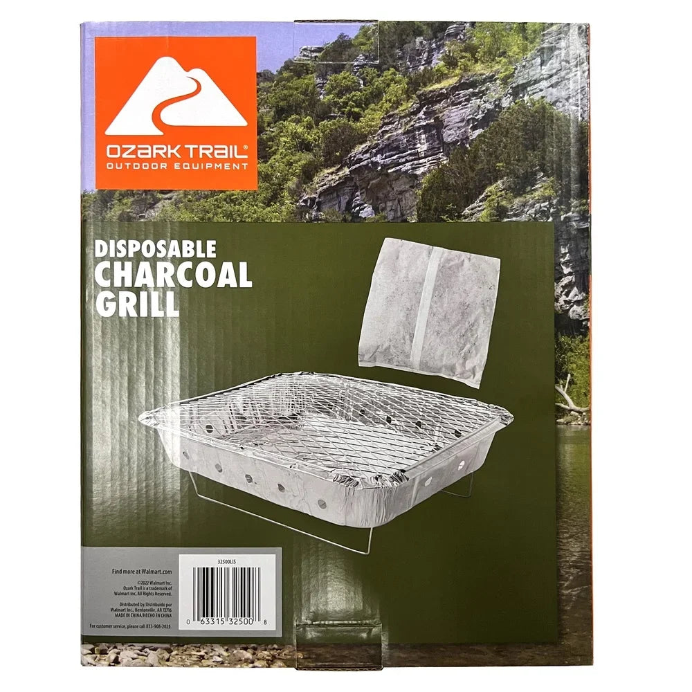 Disposable Instant Charcoal Grill Portable Barbecue Grill 540g Charcoal Easy Clean Ready to Use Car Camping Tailgate Party