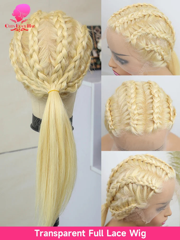 13x6 360 Lace Wig Human Hair Pre Plucked 613 Blonde Colored Lace Front Wigs Bone Straight Ponytail Human Hair Lace Frontal Wig