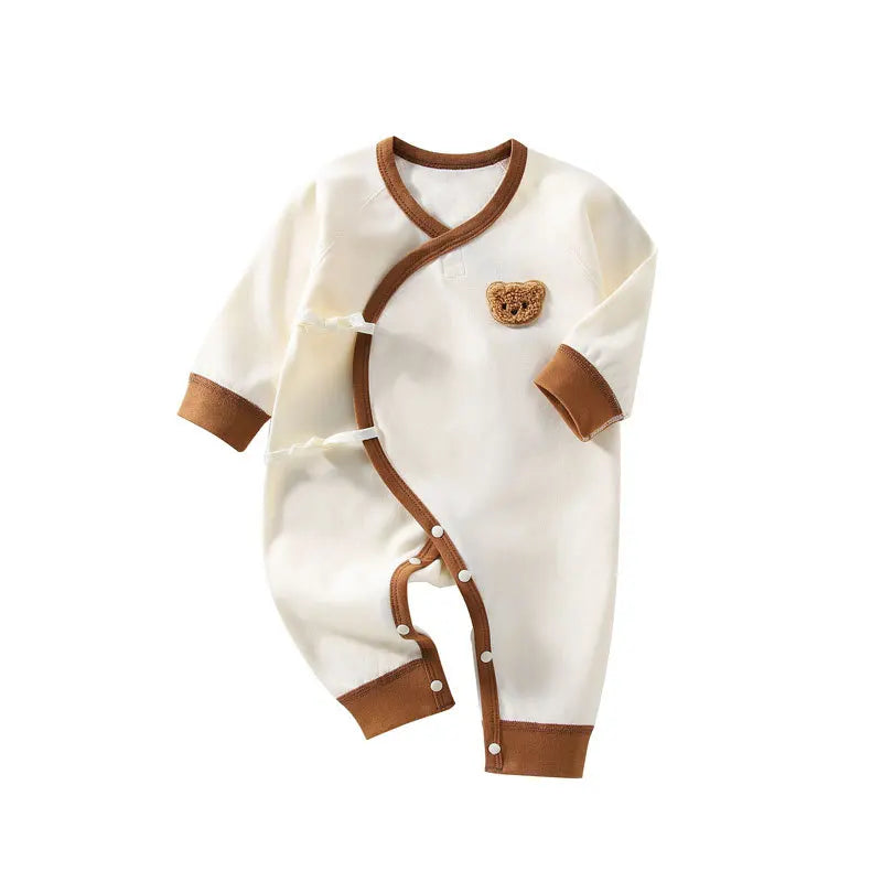 0-3M Four Seasons Newborn Baby Romper - 100% Soft Cotton Long-Sleeve Pajamas for Boys Girls
