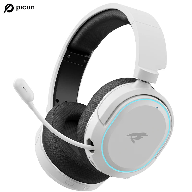 Picun G2 2.4G Wireless Gaming Headset Bluetooth Headphones 5ms Low Latency 7.1 Surround ENC Mic For PC PS4 PS5 Phone Switch