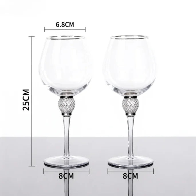 2pcs Light Luxury High-end Crystal Cup Red Wine Glass Set Tall Glass Party Wine Glass Glasses DrinkingGlasses for ChampagneFlute