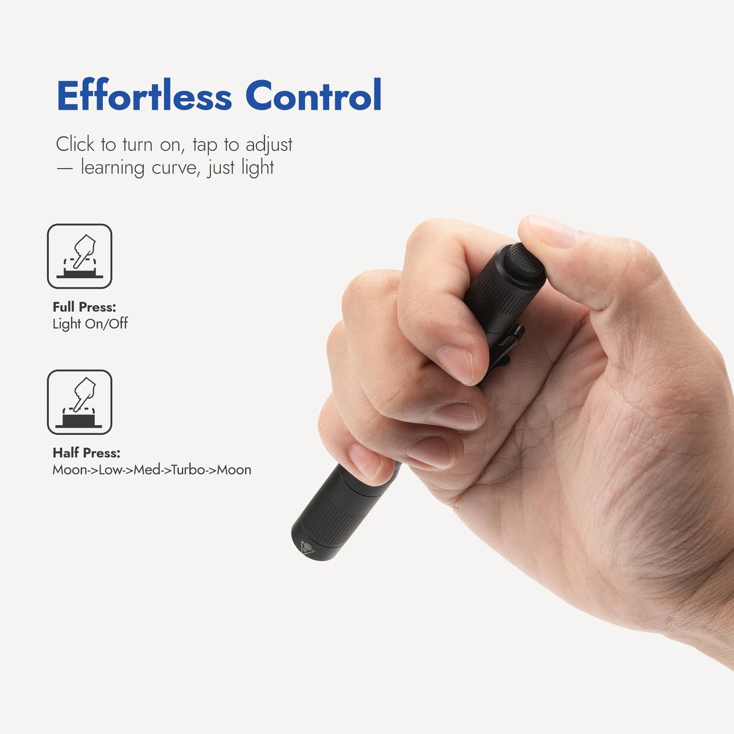 WUBEN PL01 Pen Light, 650 Lumens Pocket EDC Flashlight Rechargeable, IP68 waterproof, Compatible 2 AAA Battery for Home, Outdoor